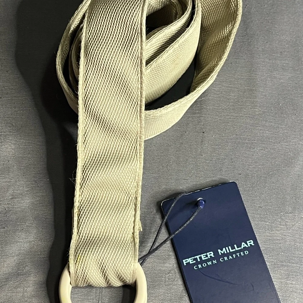 NWT PETER MILLAR CROWN CRAFTED PERFORMANCE O-RING BELT KHAKI Size XL